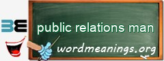 WordMeaning blackboard for public relations man